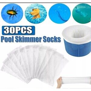30 Pack Swimming Pool Spa Skimmer Basket Filter Saver Bag Fine Mesh Screen Socks